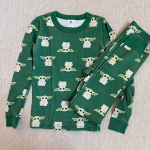 Hanna Andersson size 140 (10) Star Wars grogu long John pajamas - READ